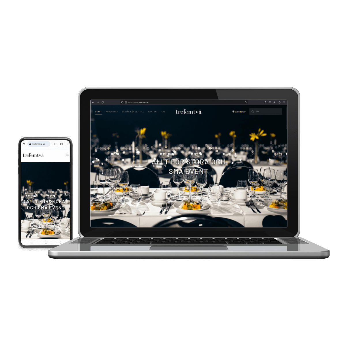 Webbplats till Tre fem två